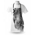 thumbnail image 3 of Fractal Apron Palm Trees Leaves Shadow like Botanic Island Plant Abstract Artwork Print, Unisex Kitchen Bib Apron with Adjustable Neck for Cooking Baking Gardening, Grey Black and White, by Ambesonne, 3 of 3