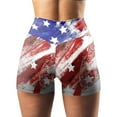 thumbnail image 3 of Women's High Waisted Biker Shorts, Booty Gym Cross Waist Workout Yoga Shorts Print Running Leggings A3, 3 of 6