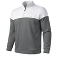 thumbnail image 5 of IAJDKMEK Men's Quarter Zip Pullover Sweater - Stand Collar Color Block Pullover for Men with Loose Fit and Front Zipper for Sports and Casual Daily Wear,White M, 5 of 8