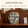 thumbnail image 7 of Xixirimido Retro Daisy Flower Print Bible Cover, Bible Carrying Book Case for Women Men, Multi-pocket Protective Church Organizer Bag with Handle & Bookmarks Christian Gift, 7 of 7