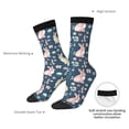 thumbnail image 4 of KLL Cute Rabbit Floral Print Cool Socks Men's Women's Crew Socks Funny Crazy Novelty Stockings, 4 of 6