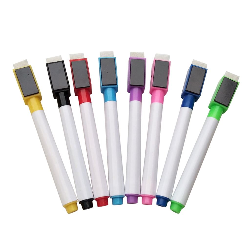 2x8 Colour Set magnetic White Board Marker Pens Dry Erase Eraser Easy Whiteboard 