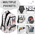 thumbnail image 3 of XYZCANDO American Bow Prints 4 Piece School Backpack Set with Lunch Box Pencil Case Water Bottle Bag Carrier Gift for Elementary School Students, 3 of 7