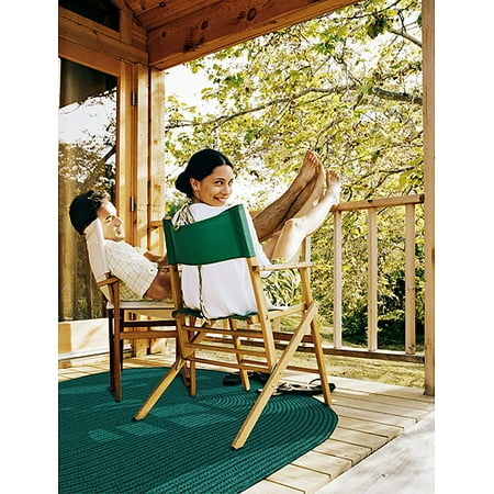 Gazebo Indoor/Outdoor Braided Rug, Dark Green