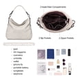 thumbnail image 4 of KL928 Leather Hobo Handbags for Women Crossbody Bags Retro Satchel Bag(Light Gray), 4 of 6