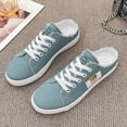 thumbnail image 2 of Women's Slip on Mules Sneakers Lace Up Canvas Shoes Fashion Trendy for Female Work Business Causal Soft Sole Flat Tennis Walking Shoes Classic, 38, 2 of 3