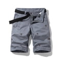thumbnail image 7 of Summer Casual Shorts Men Solid Color Embroidery Pattern cargo Shorts Cotton Beach Print Shorts Men Bermuda Overalls Pocket Pants, 7 of 7