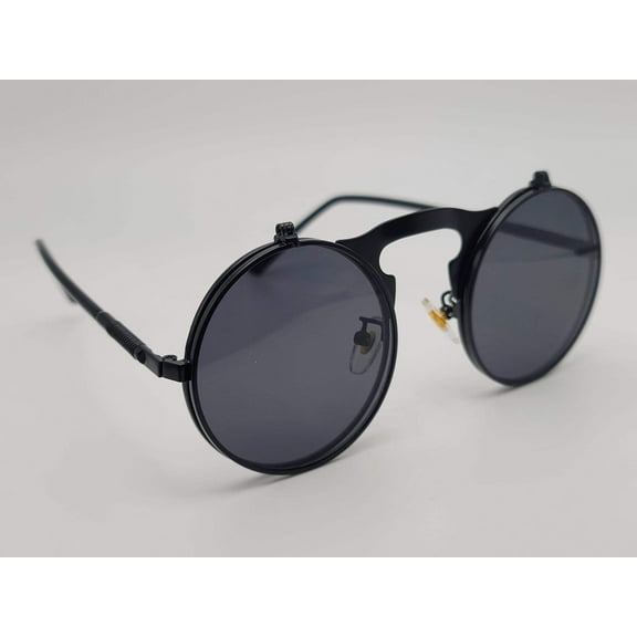 Steampunk Goggles Glasses Round Sunglasses Emo Retro Vintage Flip Up