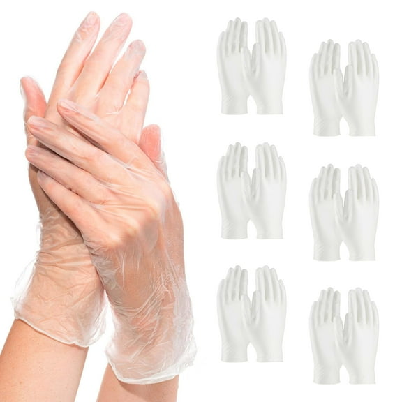 Natural Vinyl Gloves, Powder and Latex Free 2.5 Mil, 1000 Count, Medium
