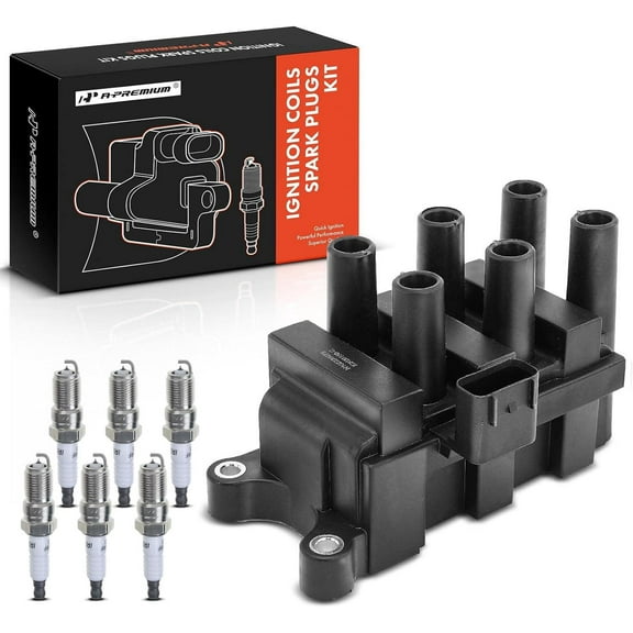 A-Premium Ignition Coils and Spark Plugs Kits Compatible with Ford Taurus 2001-2006, Ranger 2001-2004 & Mazda B3000 2001 & Mercury Sable 2001 2003-2005, 3.0L