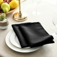 thumbnail image 4 of Hiasan Cloth Dinner Napkin Set of 12, 18 x 18 inch, Soft Reusable Absorbent Cloth Napkins for Wedding, Banquet, Restaurant, Hotel and Home, Polyester Blend, Black, 4 of 10