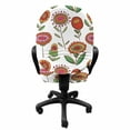 thumbnail image 3 of Floral Office Chair Slipcover, Happy Arrangement of Colorful Cartoon Flower, Protective Stretch Decorative Fabric Cover, Standard Size, White Multicolor, by Ambesonne, 3 of 5