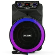 Dolphin SP-18RBT Box Party 18-Inch Rechargeable Bluetooth Party Speaker – Deep Bass, High Power Sound, Wireless Microphones, USB/SD, AUX & Guitar Inputs, Extended Battery Life, 12V Input