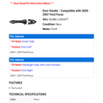 thumbnail image 2 of Door Handle - Compatible with 2000 - 2007 Ford Focus 2001 2002 2003 2004 2005 2006, 2 of 2