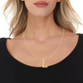 thumbnail image 2 of Floreo 10k Yellow Gold 1" Extra Large Textured Block Letter Initial A-Z Alphabet Charm Pendant with Optional Chain Necklace, 2 of 6