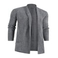 thumbnail image 1 of Men Cardigan Sweaters Solid Color Shawl Collar Long Sleeve Knitted Fall Casual Long Cardigan, 1 of 7