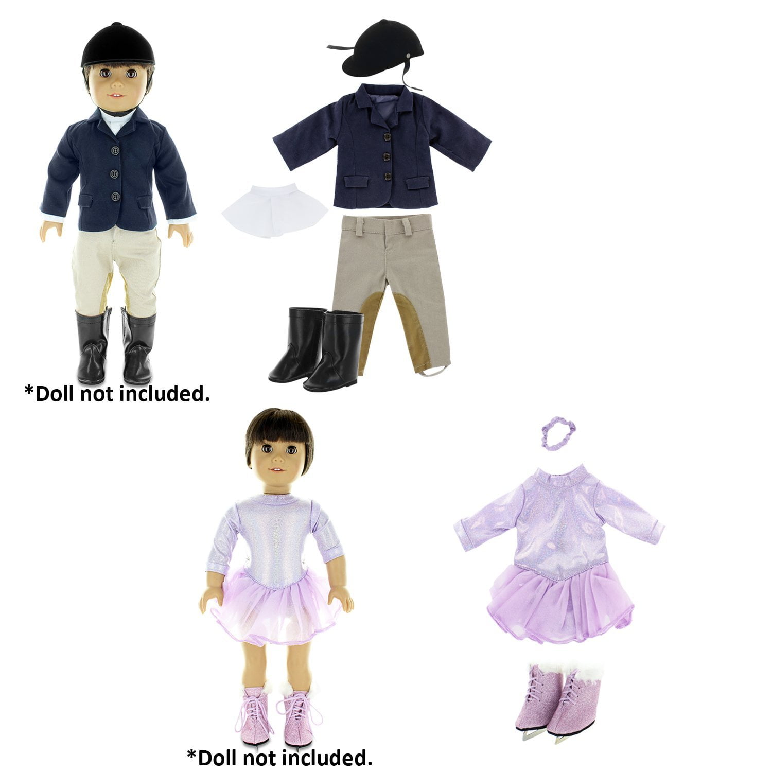 Doll Clothes - 8 Sports Outfit Mega Bundle Fits Clothing Sets Fits American Girl Doll Other 18 inch Dolls