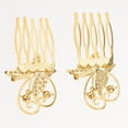 thumbnail image 3 of 1 par de peine de pinza de pelo de perlas de de imitación de cristal para novia, diadema de boda Mariposa - Dorada Colcomx Clip de pelo de boda, 3 of 8