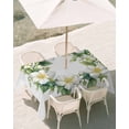 thumbnail image 3 of 52x70 Inch Outdoor Tablecloth with Umbrella Hole Zipper Rectangle Green White Botanical Rectangular Tablecloths Outside Waterproof Summer Spring Floral Patio Table Cloth Cover for Picnic Party, 3 of 8