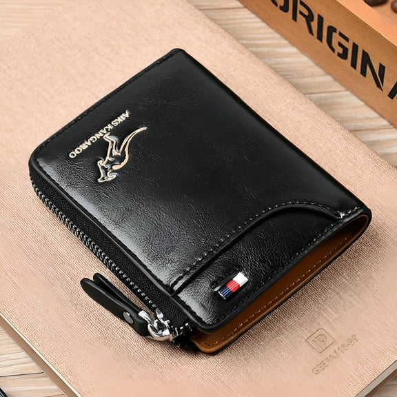 GASTROPOD Waterproof Mens RFID Blocking Leather Wallet Credit Card ID Holder Zipper Purse