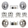 thumbnail image 1 of Transit Auto Front Rear Disc Brake Caliper Rotors and Ceramic Pads Kit (10Pc) for Car 2014-2015 Kia Sorento Limited with 3.3L with Red Painted Calipers KC8-103117N, 1 of 2