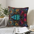 thumbnail image 6 of Kll Mandala Colorful Decorative Throw Pillow Covers Velvet Soft For Couch Sofa Bedroom Living Room Outdoor -18"X18", 6 of 8