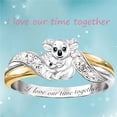 thumbnail image 2 of Qarigey Anillo de Koalas a prueba de agua estilo de letra joyería brillante bandas de boda resistentes al desgaste anillos de animales de dibujos Ropa, zapatos y accesorios Miscelánea Tipo 1 Qarigey AP006391-01, 2 of 6