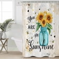 thumbnail image 5 of You Are My Sunshine Shower Curtain, 48" x 72", Vintage Sunflower Bee Farm Waterproof Bathroom Curtain Washable Shower Curtain Set with 12 Hooks, 5 of 6
