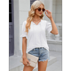 thumbnail image 5 of Blusas Lindas con Mangas Abullonadas para Mujer, Camisetas de Verano Ajustadas con Cuello en V, Blusas de Moda Y2k para Salir, Blusas Casuales, Camisetas Tipo Túnica XL, 5 of 7