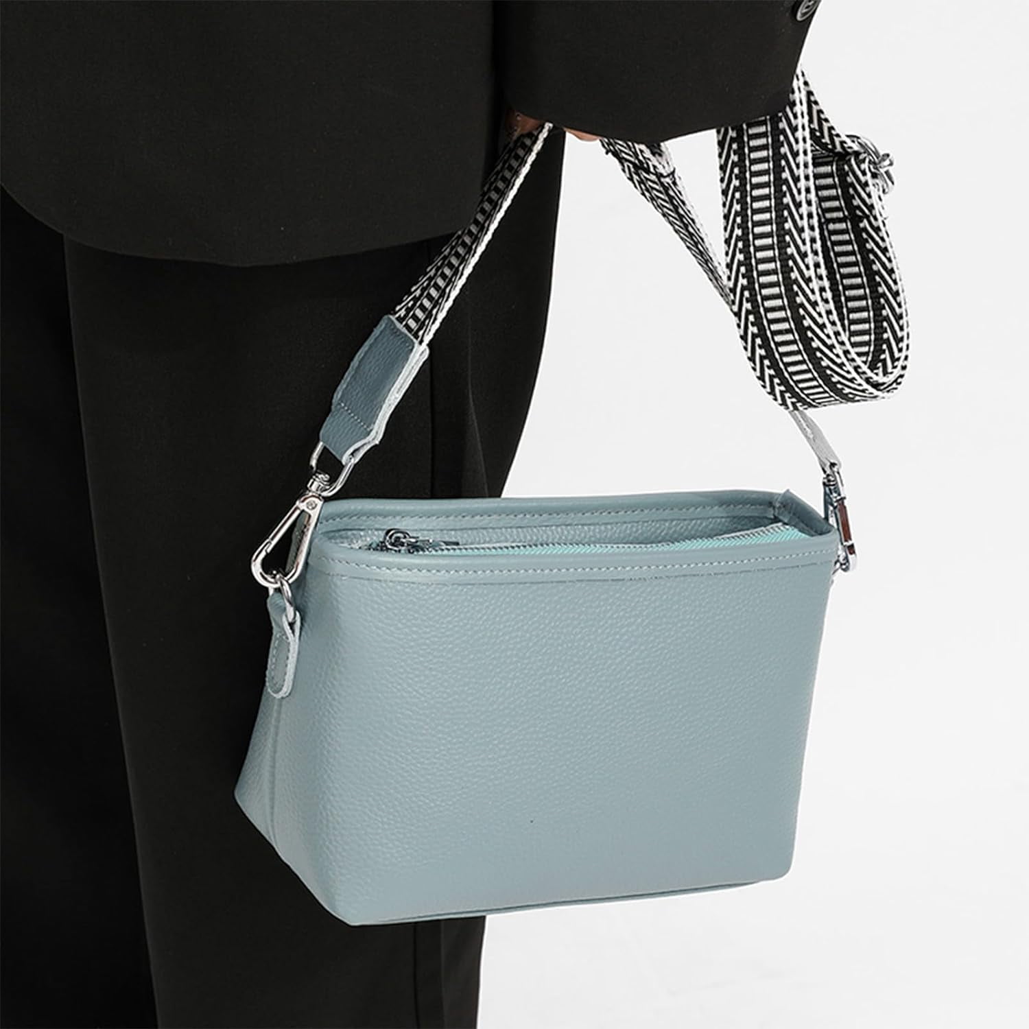 HMSHA Crossbody Bags for Women, Trendy Leather Crossbody Camera Bag Purse with Guitar Strap Small Shoulder Handbag