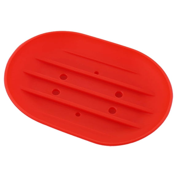Bathroom Soap Dishes,Self Draining Soap Dishes,Silicone Soap Tray,Shower Rubber Drainer Dishes,Drainer Soap Holder for Bathroom,Bar Soap Holder Stand,Extends Soap Life,Easy Cleaning,Red