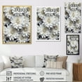 thumbnail image 4 of Designart "Black And White Minimalist Mums" Mums Floater Framed Canvas Art Print, 4 of 5