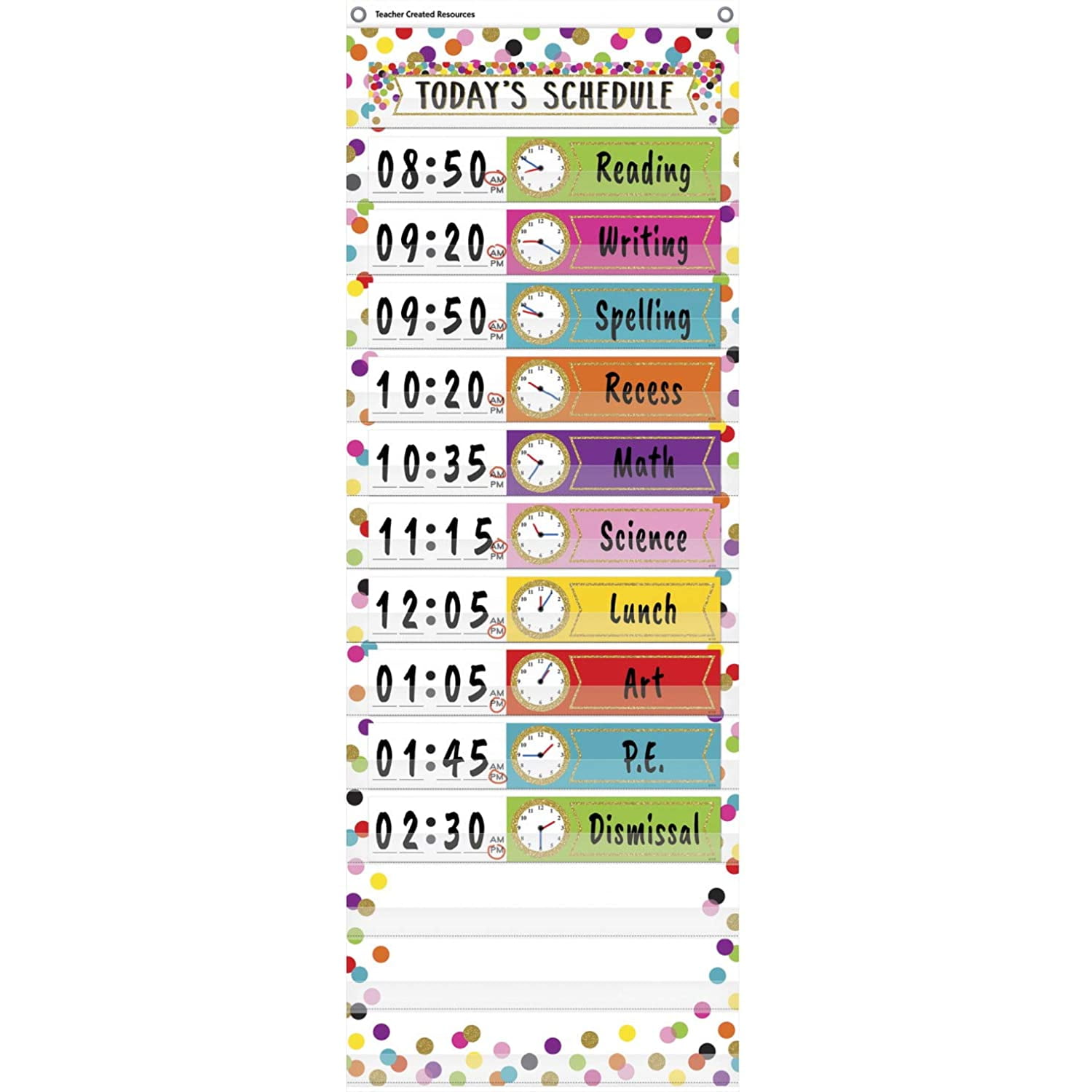 Teacher Created Resources Confetti 14 Pocket Daily Schedule Pocket Chart 13 X 34 Walmart Com Walmart Com Teacher Created Resources Confetti 14 Pocket Daily Schedule Pocket Chart 13 X 34 Walmart Com Walmart Com