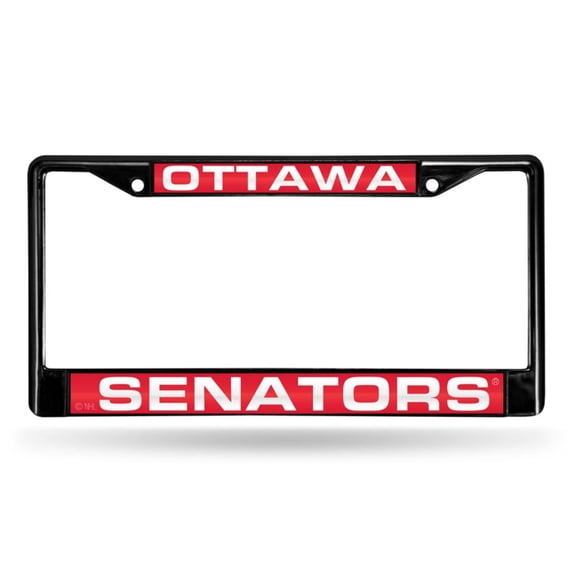 Ottawa Hockey Senators Black Metal Laser Cut License Plate Frame