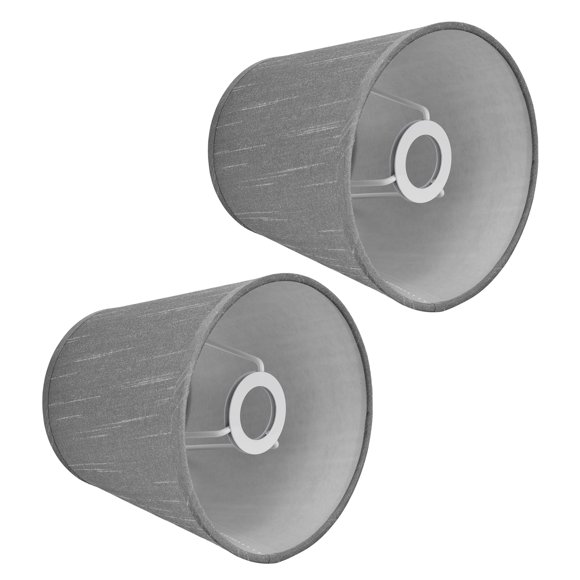 Pantalla de lámpara de interior, pantalla de tela de estilo europeo para lámpara de mesa, lámpara de pie, PX150, color gris plateado, 2 uds.