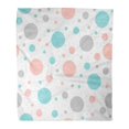 thumbnail image 1 of NUDECOR Throw Blanket 58x80 Inches Pastel Circle Grey Pink and Blue Abstract Pattern Album Holiday Garment Design Warm Flannel Soft Blanket for Couch Sofa Bed, 1 of 1