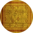 thumbnail image 1 of Ahgly Company Indoor Round Oriental Yellow Industrial Area Rugs, 6' Round, 1 of 4
