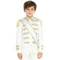 thumbnail image 7 of Aislor Kids Drummer Jacket Royal Embroidered Tassel Shoulder Zip Up Neck with Cross Belt White 6, 7 of 7