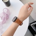 thumbnail image 2 of PU Leather band Compatible with Apple Watch Band Bracelet 42mm/44mm/45mm/46mm/49mm Women, Boho Braided Jasper Stone Watch Strap for iWatch Band Series Ultra 2/1 SE Series 10 9 8 7 6 5 4 3 2 1,Brown, 2 of 8