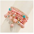 thumbnail image 2 of Pink Stackable Rainbow Vinyl Record Clay Beaded Stretch Bracelets, 2 of 5