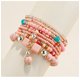 thumbnail image 2 of Pulseras elásticas con cuentas de arcilla con disco de vinilo arcoíris apilable rosa TUNC Sencillez, 2 of 5
