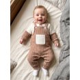 thumbnail image 5 of Loicainy Infant Baby Boy Fall Outfit 3 6 12 18 Months Contrast Colors Ribbed Long Sleeve Rompers Overalls Clothes Set, 5 of 9