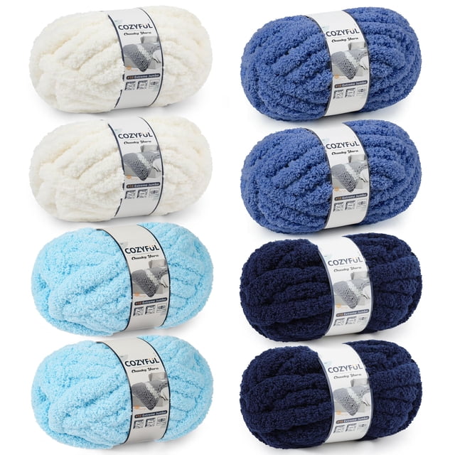 Harn Cozyful Chunky Chenille #10 para tejer a mano 8 madejas