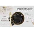 thumbnail image 2 of Stylish 7.5 inch Gold & Black Dessert Plates, Disposable Forks, 5x5 inch Cocktail Napkins, 100 Set, 2 of 6