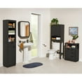 thumbnail image 4 of Beautiful Fluted Linen Storage Cabinet, Rich Black, 4 of 13