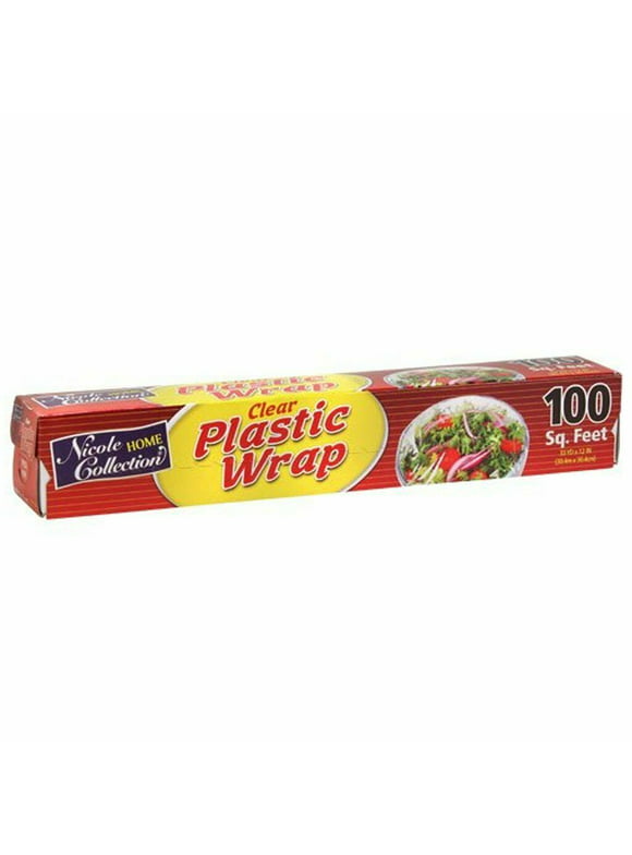 Nicole Home Collection Plastic Wrap For Food Clear Press and Seal 250 Sq Feet