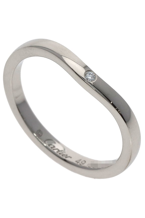 Pre-Owned Cartier Ballerina Curve 3P Diamond Ring #49 Platinum PT950 Women's CARTIER
