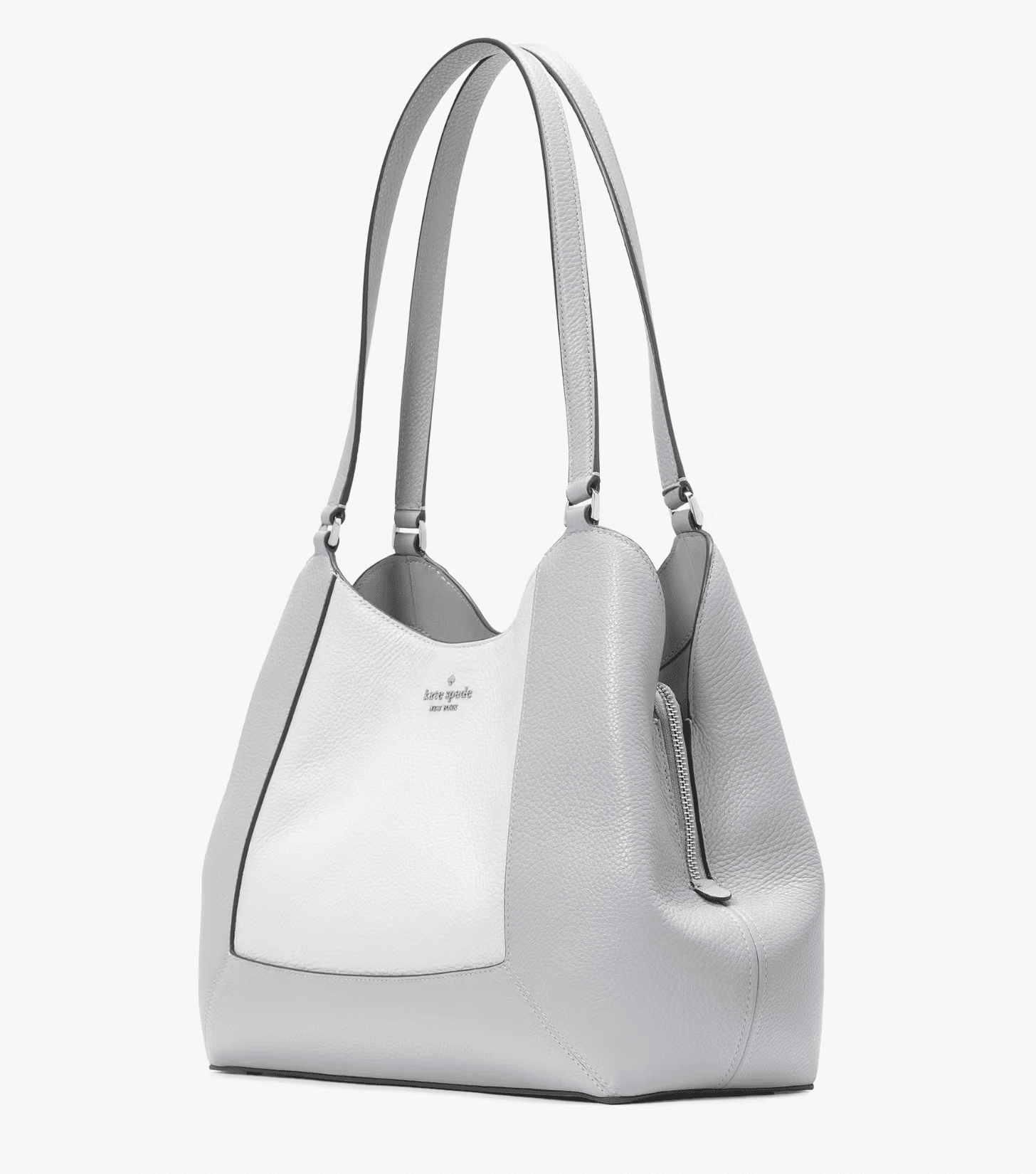 Kate Spade New York Lena Colorblock Large Triple Compartment Shoulder Bag KH439 – Pebbled Leather Tote with Zip & Snap Closure