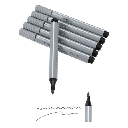 Colored Markers, Grey 6 Pack Washable Coloring Markers Water Color Pens