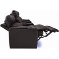 thumbnail image 6 of Seatcraft Julius, Big & Tall, Home Theater Seating, Living Room, 400 lbs Capacity, Italian Leather, Power Recline, Powered Headrest, USB Charging, Cupholders, Arm Storage, Row of 2, Brown, 6 of 9